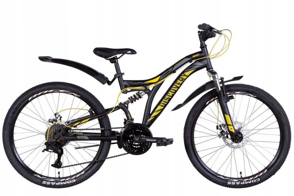 Vaikiškas kalnų dviratis Discovery ROCKET 24″ Black-Yellow