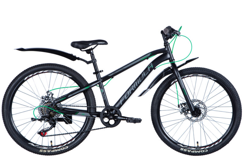 Vaikiškas dviratis FORMULA FOREST 12,5" rėmas, juodas su žalia